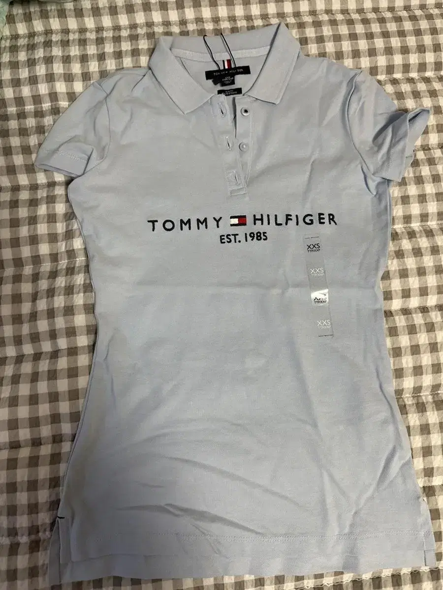 Tommy hilfiger 카라티 택채 새상품/베이비블루 (오늘만세일)